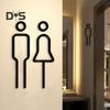 3D Acrylic Bathroom Toilet Sign Toilet Men Women Restroom Door Sign Business Restaurant Office Hotel Washroom Wall Identification Sign