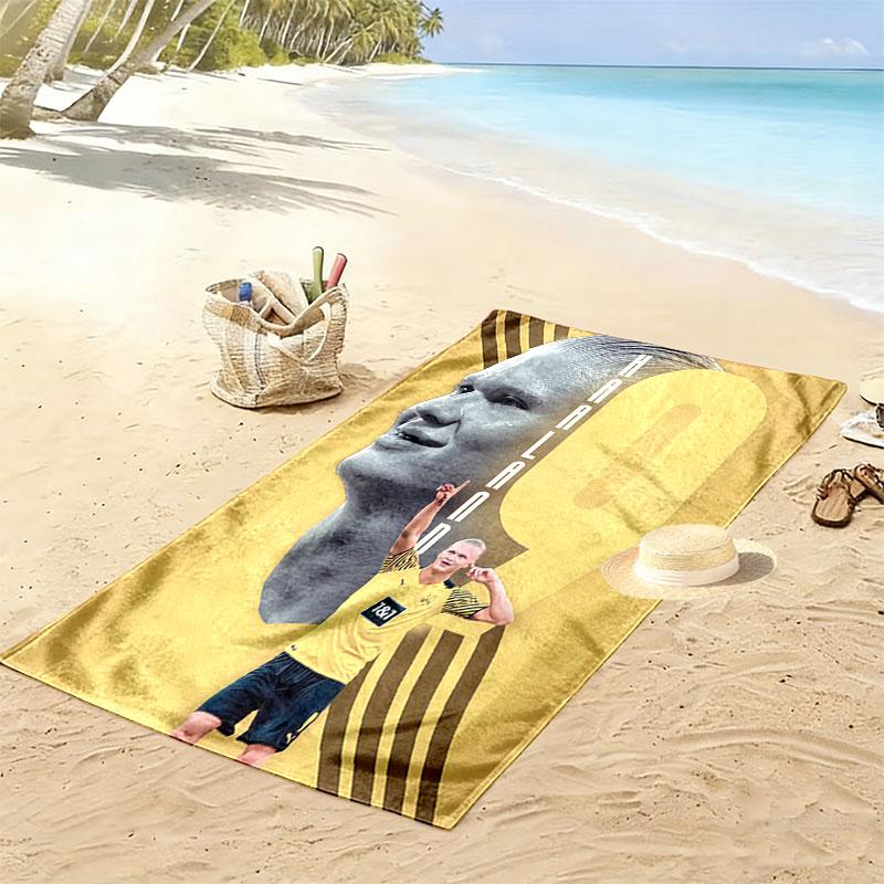 Haaland Print Beach Towel, Large Soft Quick Dry Towel for Beach Camping Swimming
