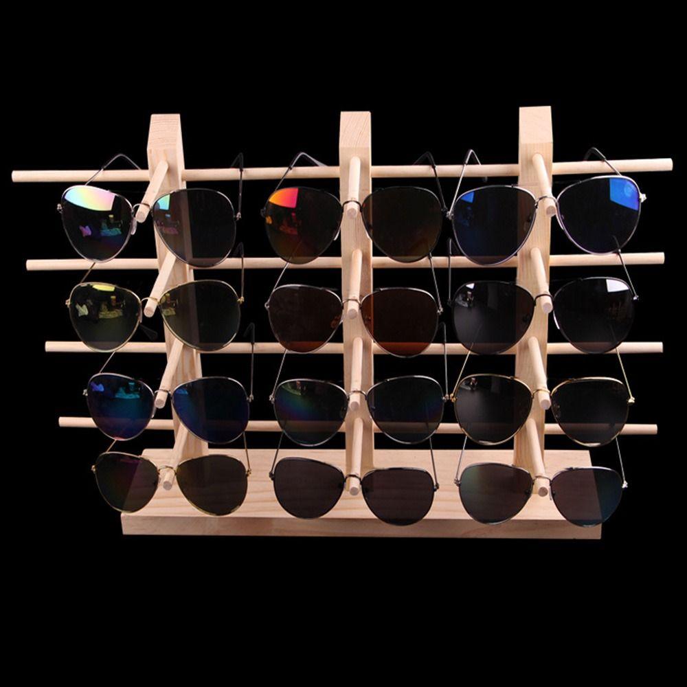 Держатель Подставка из Массива Дерева Органайзер для Очков Полка Стойка для Демонстрации Солнцезащитных Очков Поднос для Оправ