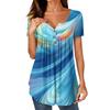 Женские туники, топы, нарядные, повседневные, летние, рубашки с коротким рукавом, свободный крой, плиссированный топ в стиле бохо