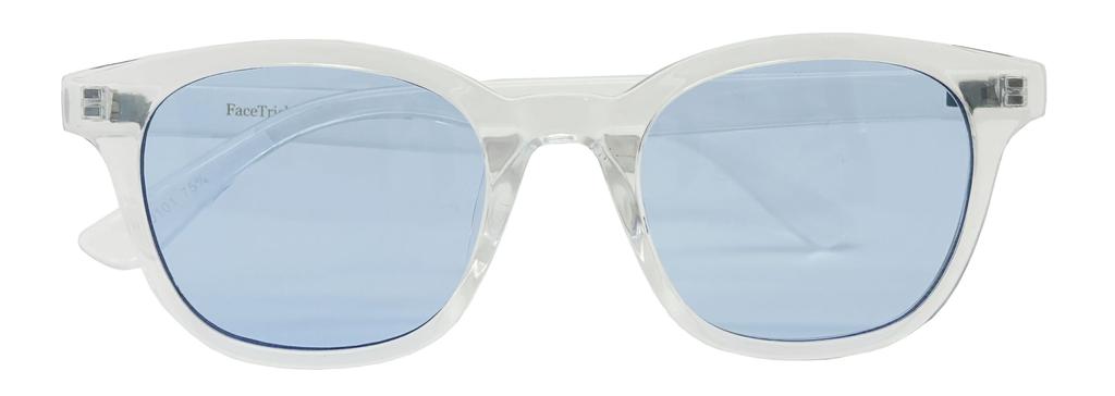 az Wellington Square Sunglasses Cuts Over of UV Rays Light Color Sunglasses [FaceTrick Label] 99.9% Clear/Blue AZ0101-93