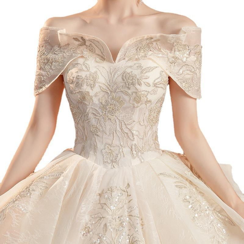 Свадебное платье, новая невеста, французский двор, тяжелая промышленность, звездное небо, большой размер, Mori Dream Super Fairy