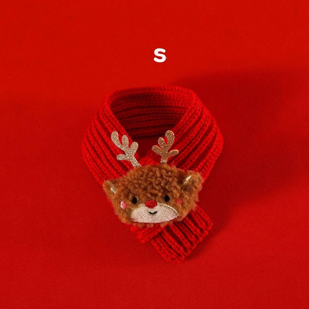 Pet Christmas Scarf Cat Dog New Year Warm Scarf Pet Winter Knitted Scarf Cat Collar Puppy Accessories