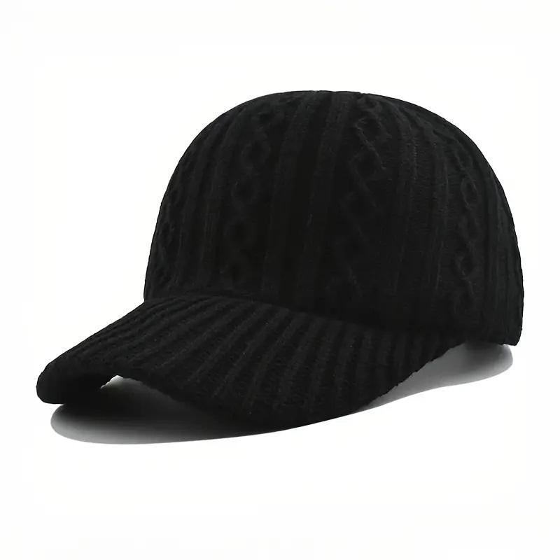 Trendy Knitted Baseball Cap For Men And Women - Autumn/Winter Trendy Fashionable Peaked Hat, Multi Use All Purpose And Warm