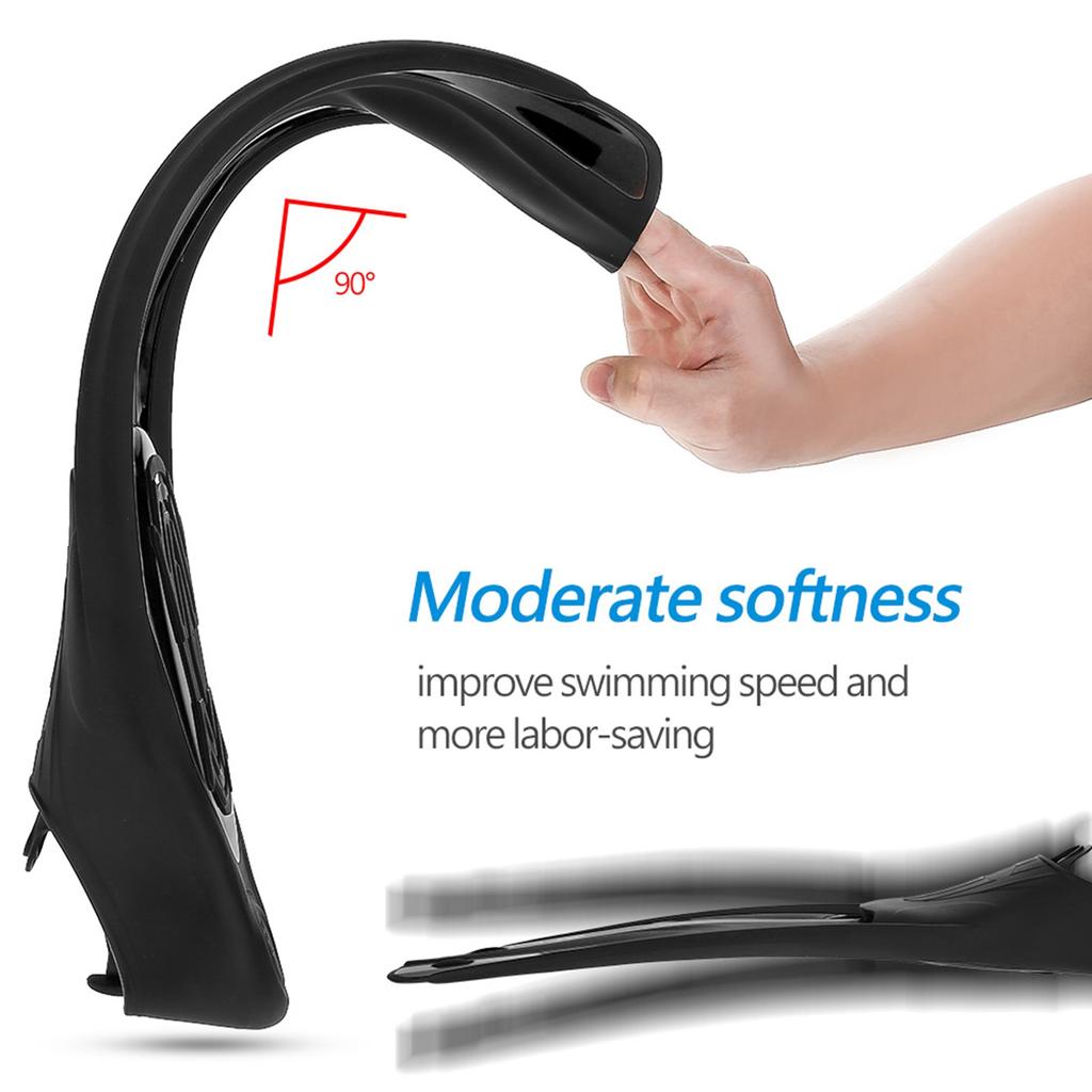 WHALE 1 пара Взрослые Водные виды спорта Сноркелинг Дайвинг Резиновые Ласты для плавания Черные (ML)