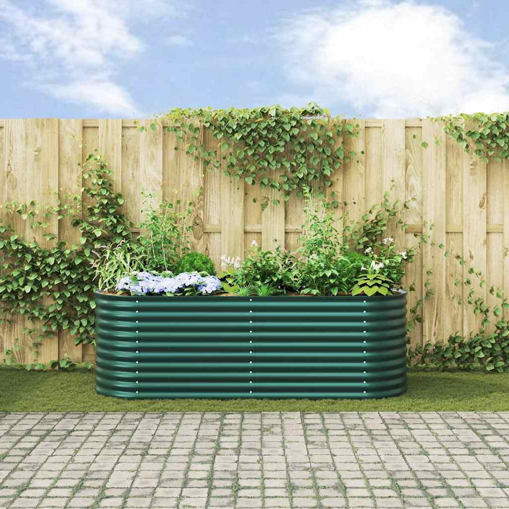 Elevated Garden Bed Green 240 x 80 x 81 cm Steel