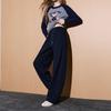 Sancai 2025 Winter Fleece-Lined High-Waist Straight Leg Pants