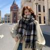 Scarf Winter Women's New Versatile High-end Shawl Fringed Plaid Warm Couple Thickened Scarf