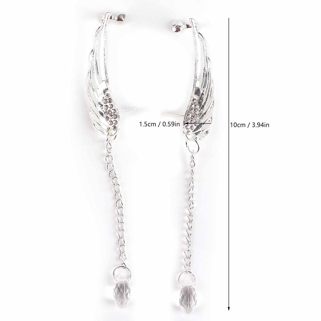 1 Pair Wing Earring Tassel Ear Ring Stud Decoration Women Accessory for Party Dating