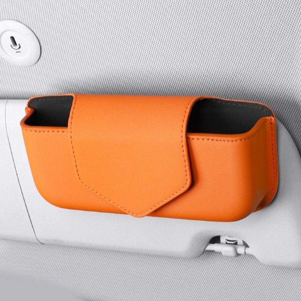 Magnetic Car Glasses Case Wear-Resistant Sunglasses Clip Car Organizer