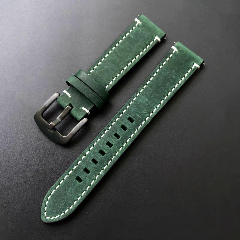 18 мм 20 мм 22 мм ремешок из натуральной кожи для часов в стиле ретро Crazy Horse кожаный ремешок для часов универсальный ремешок для наручных часов fot Garmin Amazfit HUAWEI Samsung
