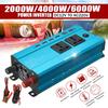2000/4000/6000W 4USB Inverter Converter Solar Inverter DC 12V To AC 220V 50Hz LED Display Inverter+Socket Voltage Transformer