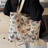 Large Capacity Butterfly Canvas Tote Shoulder Bag for Women