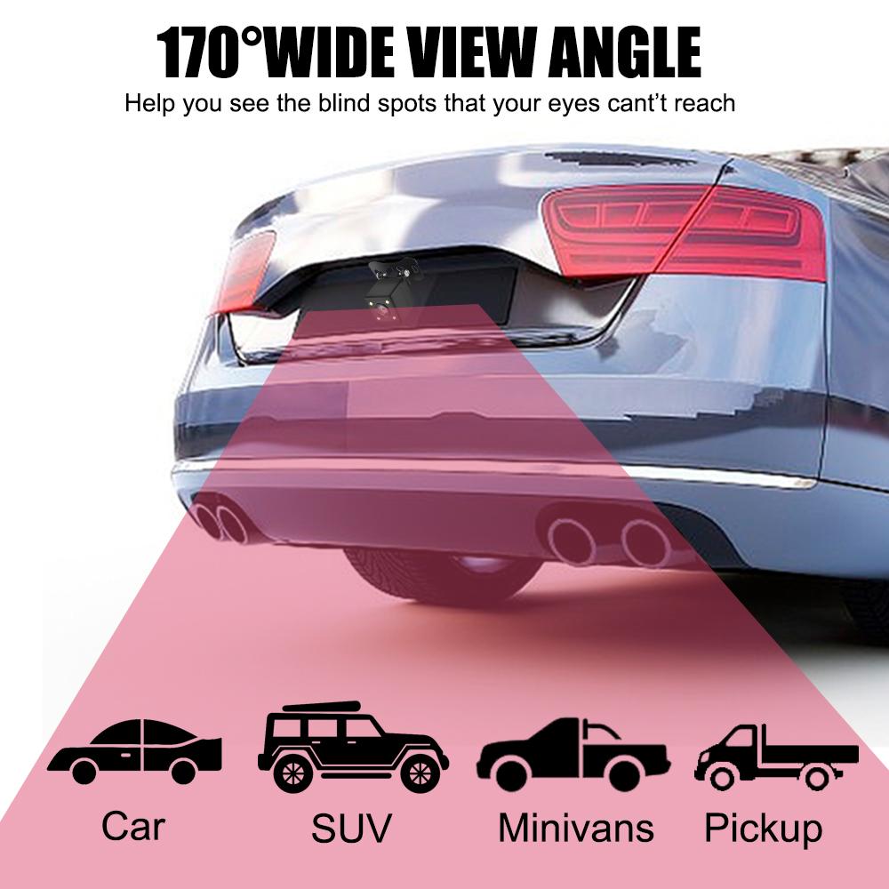Lens Fisheye Universal Car Rear View Camera Auto Accessories Parking Assistance Kit 170° Wide Angle LED Night Vision Backup Parking Reverse Camera