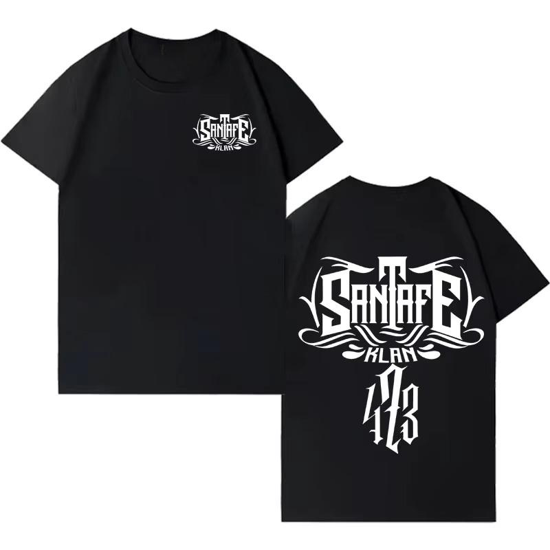 Santa Fe Klan Merch 2026 summer Print Short Sleeve Tee Shirt Unisex Fashion Pop Music pure Cotton CrewNeck Casual Gothic Top