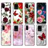 Черный чехол из ТПУ для Samsung Galaxy S20 /S20 PLUS/S20 ultra/S20+ /S20FE задняя крышка Красная бабочка на розах цветок Прозрачный