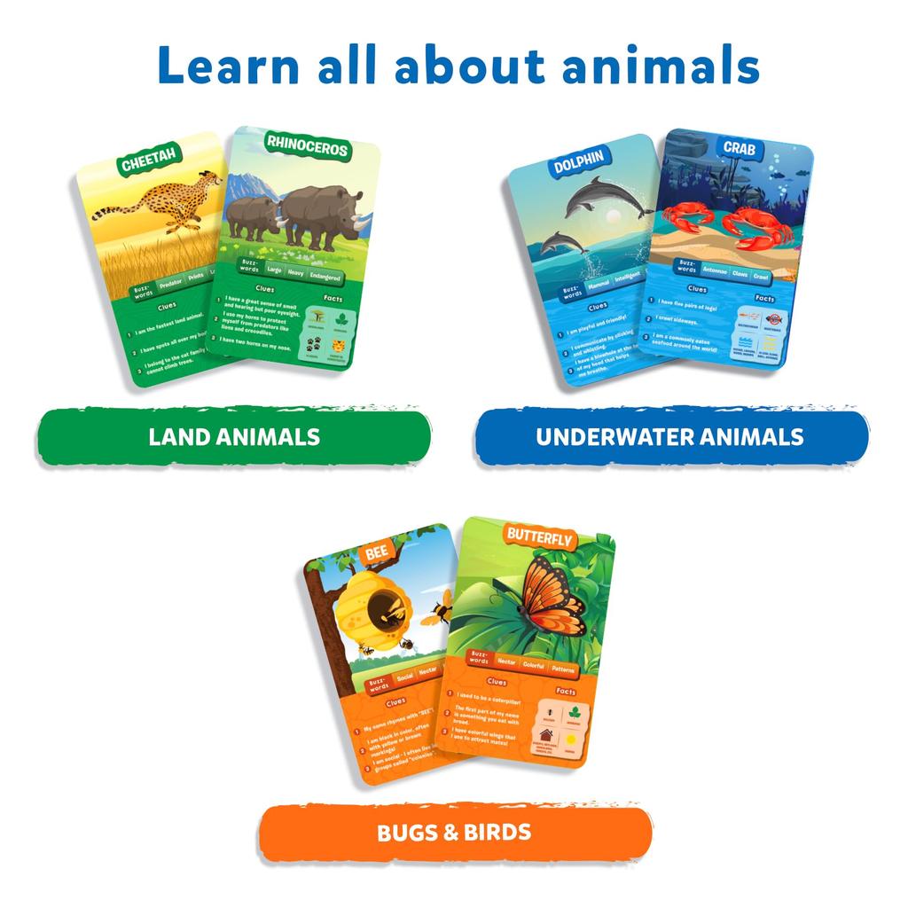 Skillmatics Family Card Board Game Guess the 10 Animals Great Gift for Ages 6 and Up Average Play Time 30 Minutes For Players & – 2-6