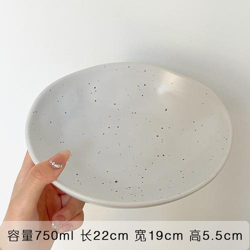 Белая керамическая миска и тарелка в стиле ретро с чернильными пятнами Поднос для стейков и фруктов в стиле вестерн Салатница Столовая посуда Тарелка для основного блюда