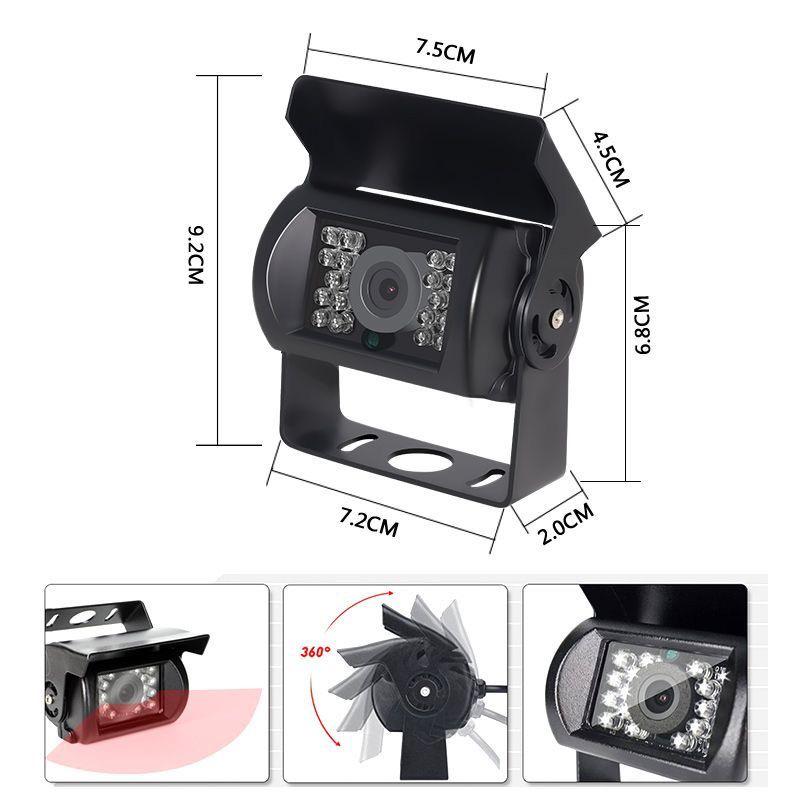 Камера заднего вида 4-контактный AV-порт ИК ночное видение Камера заднего хода Водонепроницаемая Для грузовика/прицепа/пикапа/фургона/тяжелой
