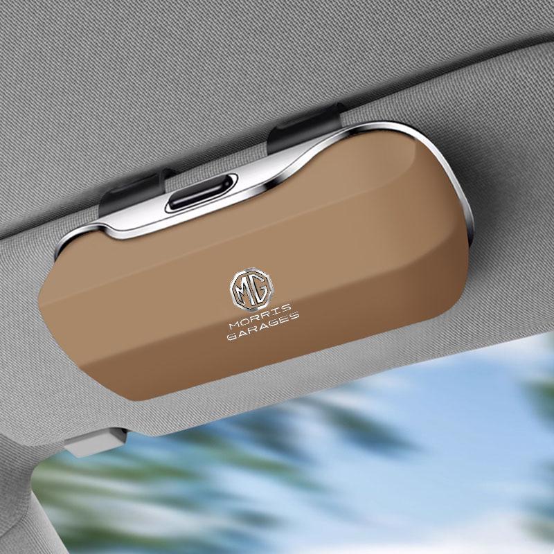 For MG Car Sunglasses Holder, ABS Visor Glasses Case Clip Carbon Fiber Texture Car Sun Visor Glasses Box Storage Q7