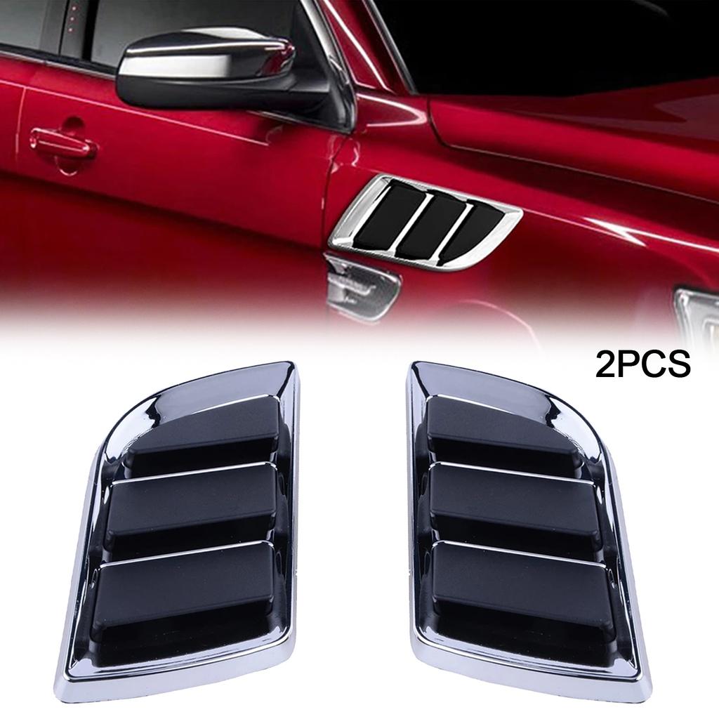 2Pcs/Set Car Side Air Flow Vent Hole Cover Fender Bonnet Vent Grille Duct Decor Car Styling Shark Gill Decoration Sticker
