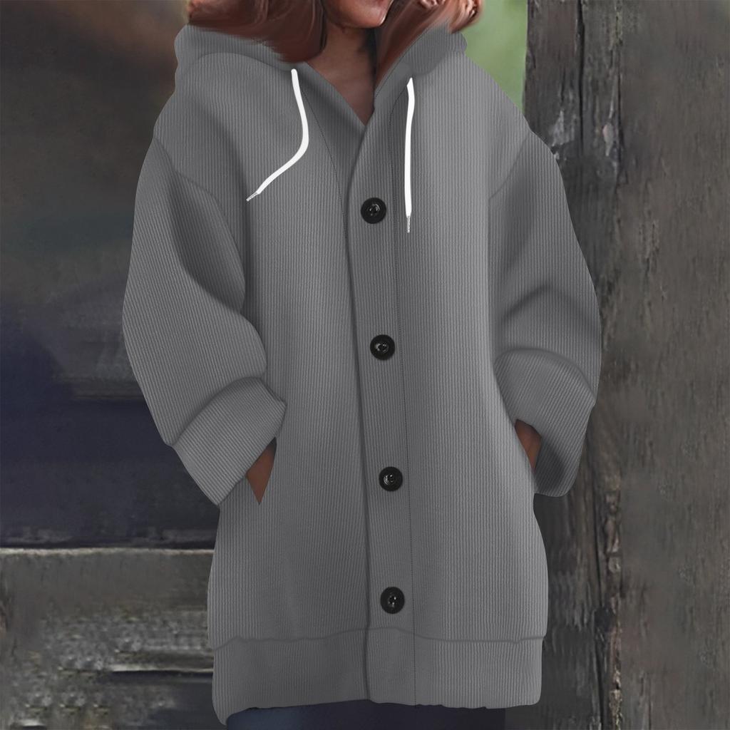 Свитшоты для женщин Вязаный свитер с длинным рукавом Принт Вязаный худи с пуговицами Кардиган Пальто