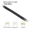xiwai Male to Male USB4 40Gbps 100W 8K Flat Slim FPC Data Cable for Laptop Mobile 13cm Type-C USB-C & Phone,