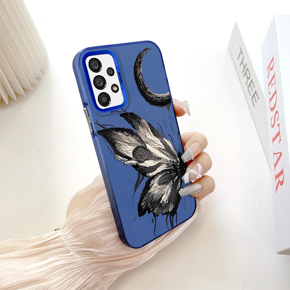 Окрашенный узор, цветной серебристый, двухсторонний, жесткий, противоударный чехол для телефона Samsung