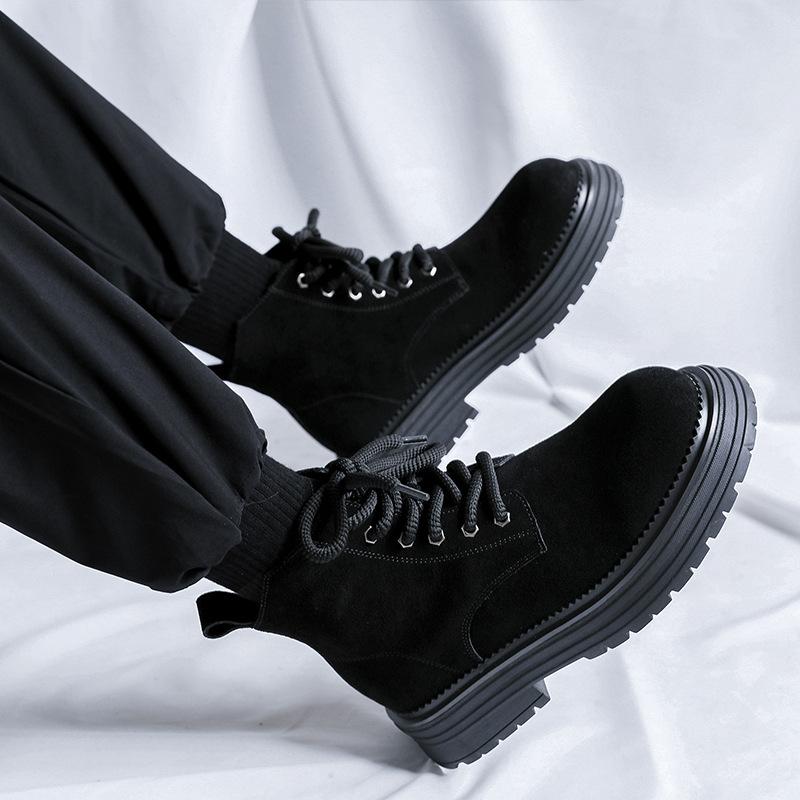 Ботинки Мартин в британском стиле на платформе, ретро, анти-велюр, 2024 новинка, износостойкие полусапоги-дезерты в стиле милитари 24458-R