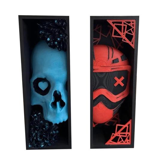 Masque And Skull Book Nook Kit Gothic Skull Book Ends Handmade Bookshelf Decoration for Halloween Shelf Tabletop Display