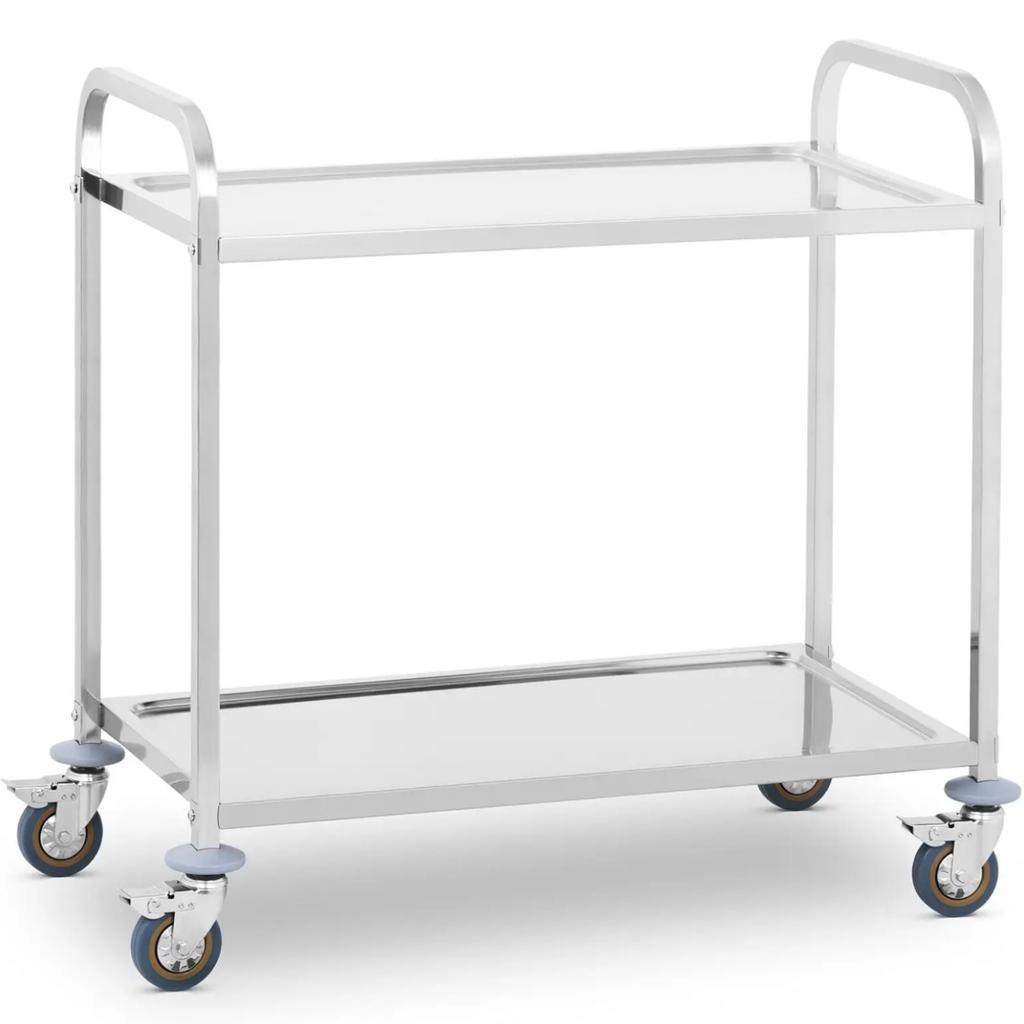 2-shelf stainless steel waiter's trolley
