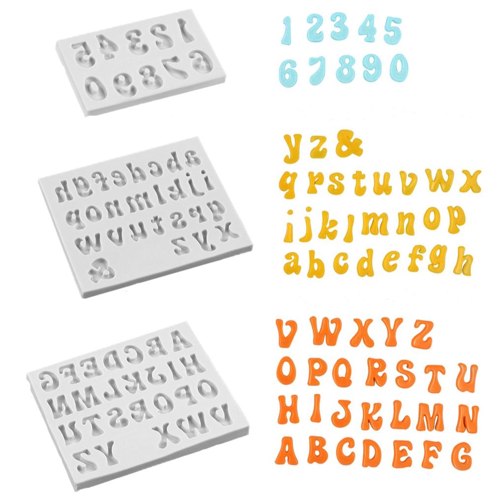 Alphabet Number Silicone Sugarcraft Mold Resin Tools Cupcake Fondant Tools