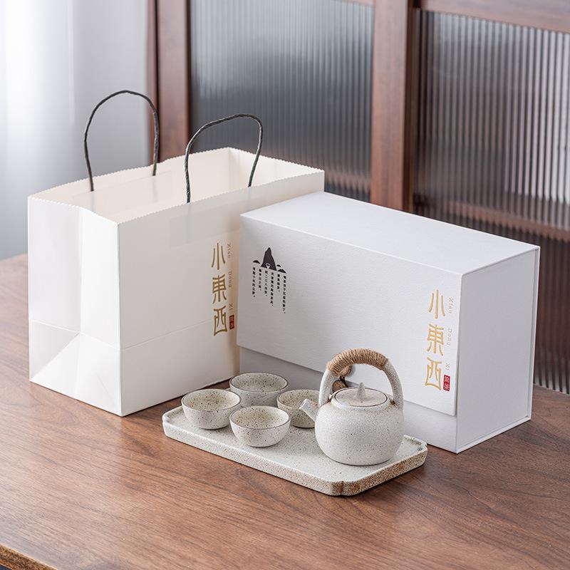 Подарочный набор для чая Кунг-фу в стиле легкой роскоши, чайник, 24 чашки, чайный поднос, деловые подарки для клиентов
