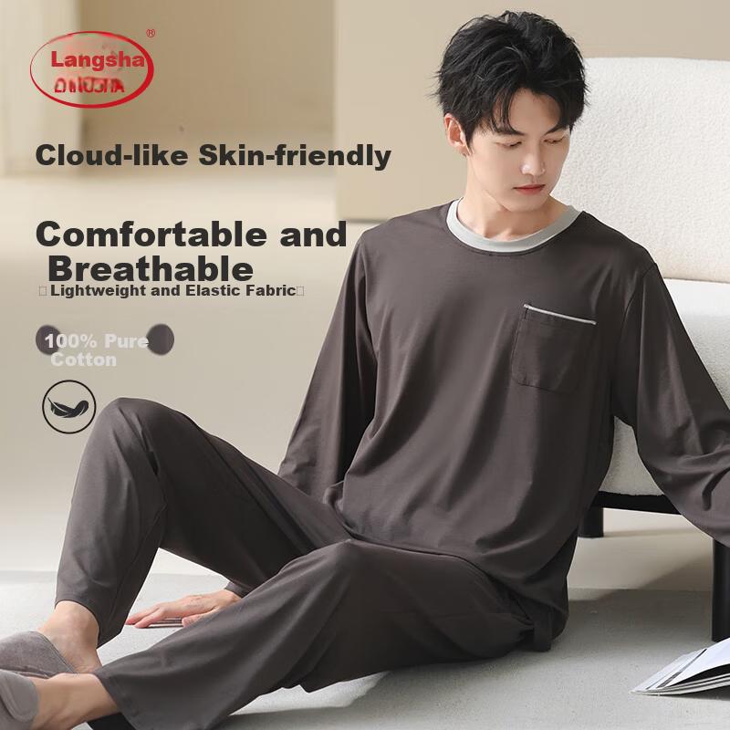 100% Cotton Sleepwear Spring Summer Crew Neck Pullover Homewear Set Outerwear 2026 New