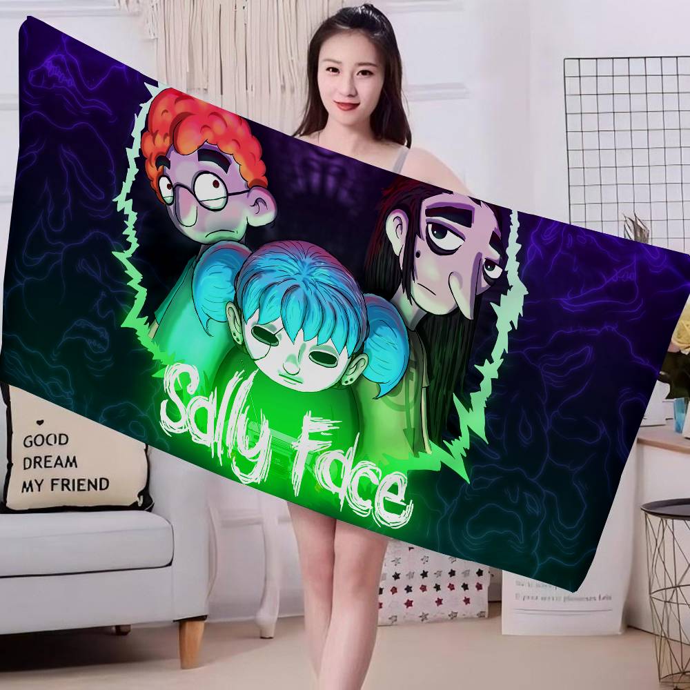 Игровой S-Sally F-Face Микрофибра Печатное Пляжное Полотенце Горный Туризм Йога Пляж Плавание Бег Впитывающее Мягкое Полотенце