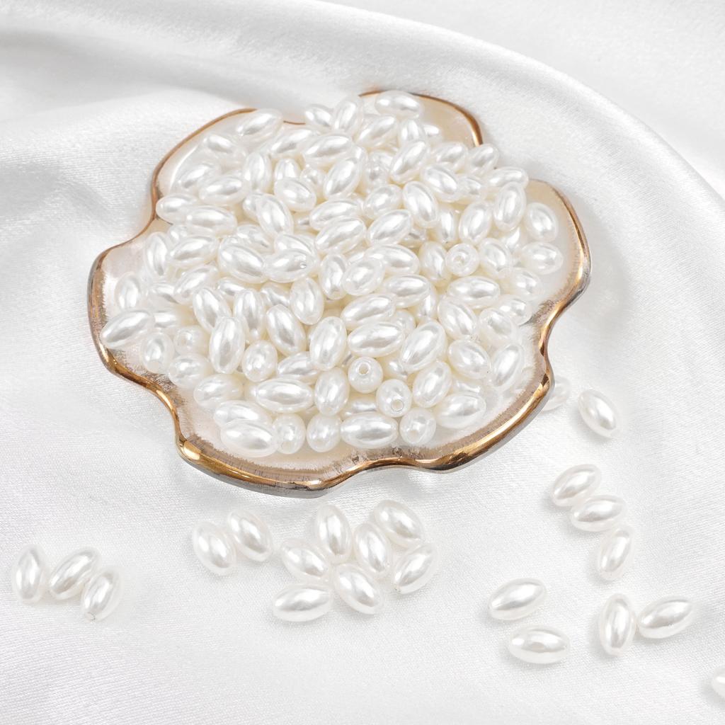 50-100 шт. высокоглянцевые бусины из АБС-пластика с жемчугом и интервалом для самостоятельного изготовления ювелирных изделий из браслета и ожерелья