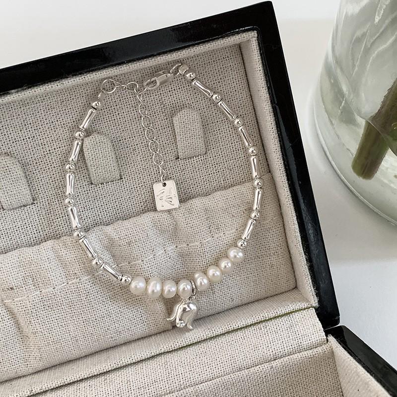 Элегантный браслет из стерлингового серебра с жемчугом - изысканный легкий роскошный подарок для подруг и модное украшение для рук