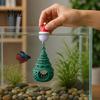 Aquascaping Cave for Small Fish Christmas Tree Aquarium Floating Hideout Ornament, Shrimp Shelter with Suspended Tank Landscaping Santa Hat