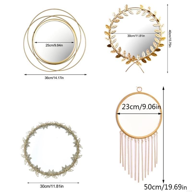 62KD Скандинавское зеркало для макияжа из кованого железа, круглое настенное зеркало, художественное украшение, зеркала для макияжа для гостиной, гримерной