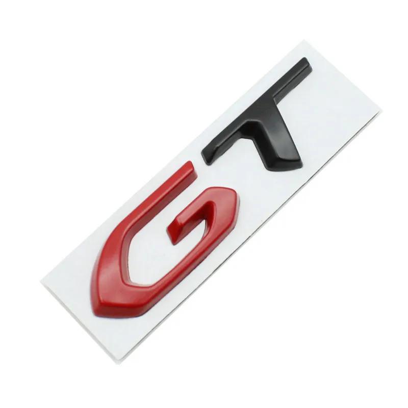 RIGR3 1Pcs Metal GT Styling Logo Car Trunk Badge Emblem Sticker Auto Body Decal For Kia Peugeot Volkswagen Ford Sticker Accessories