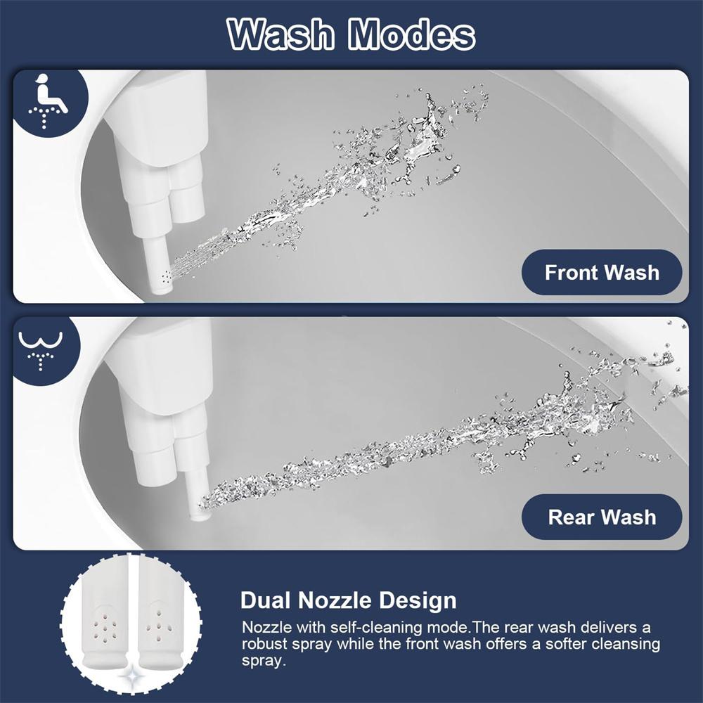 Bidet Attachment for Toilet, Non-Electric, One-key Disassembly