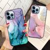 Модный чехол с цветным мрамором для Iphone 14 13 11 12 Pro Max Mini Xs Xr X 7 8 6s Plus Se 2022, задняя крышка из закаленного стекла