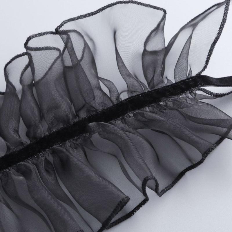 Винтажный воротник с оборками, галстук для косплея для девочек, викторианский воротник-стойка, лацкан, средневековый косплей, викторианский галстук с оборками, воротник