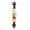 Durable Ceramic Handle Flower Door Handles Cabinet Pull Knob  Furniture