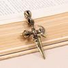 Buddhist Brass Ax Cross Vajra Pestle Diy Keychain Pendant Bracelet Necklace Decorative Handcraft Jewelry