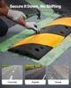 1000MM Rubber Speed Bump, 2 Pack, 2 Channel Heavy Duty Traffic Speed Hump, 9,979 kg/Axle Load Capacity, Cable Protector Ramp with Expansion Screws,