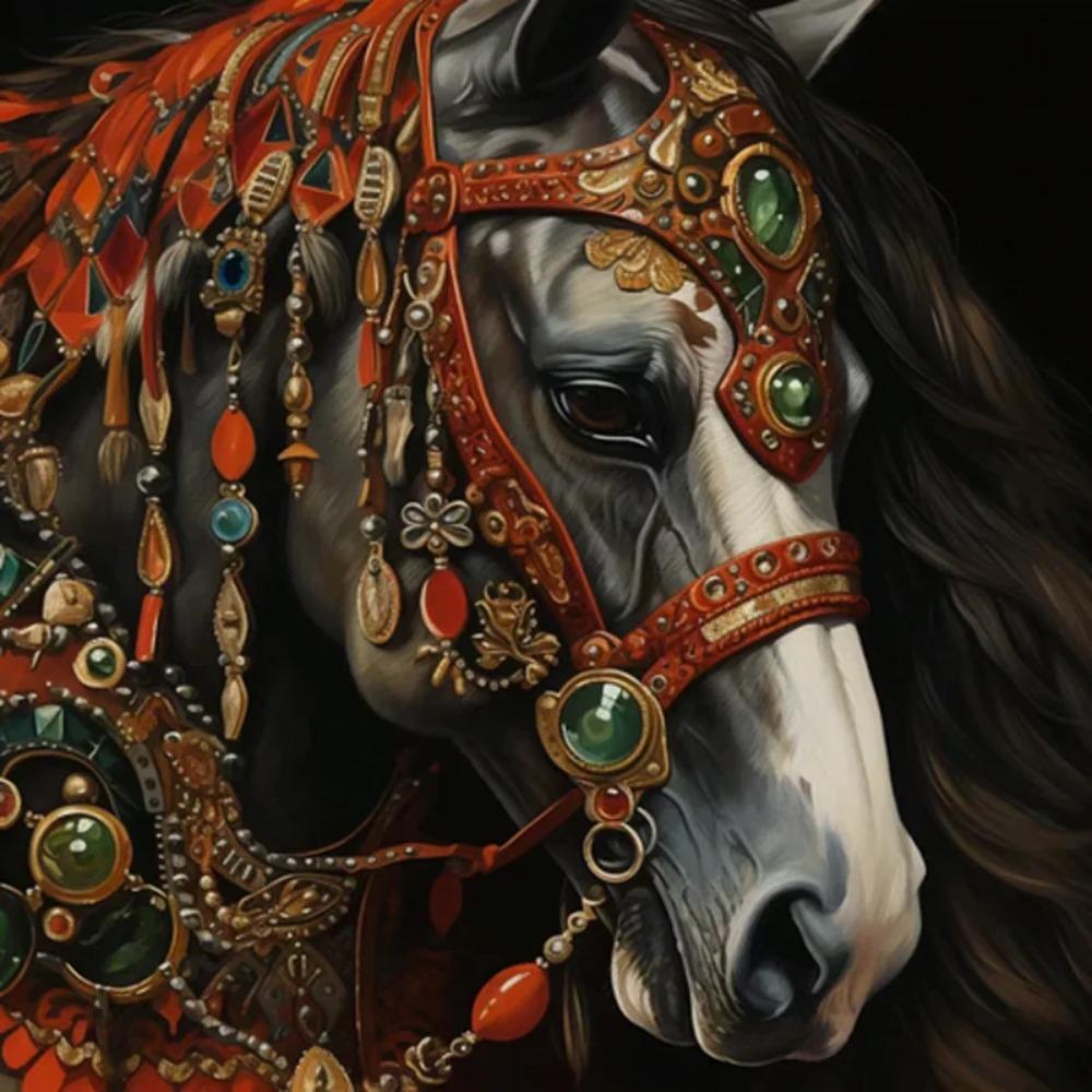 Алмазная картина, полная дрель, цветок, лошадь, животное, круглая алмазная живопись, ручная работа, луна, лиса, сделай сам, алмазная мозаика, украшение дома