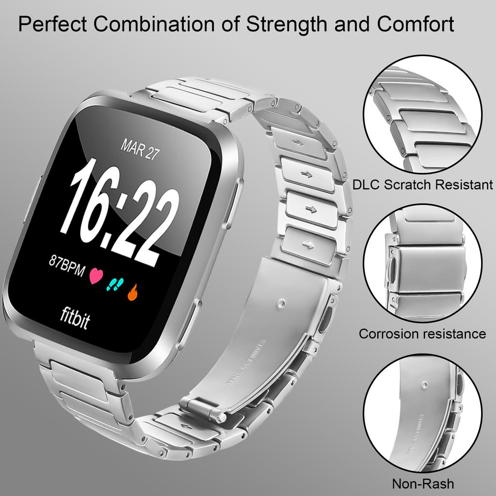 Металлический ремешок для часов для Fitbit Versa 2/Versa Lite/Versa Регулируемый ремешок для часов