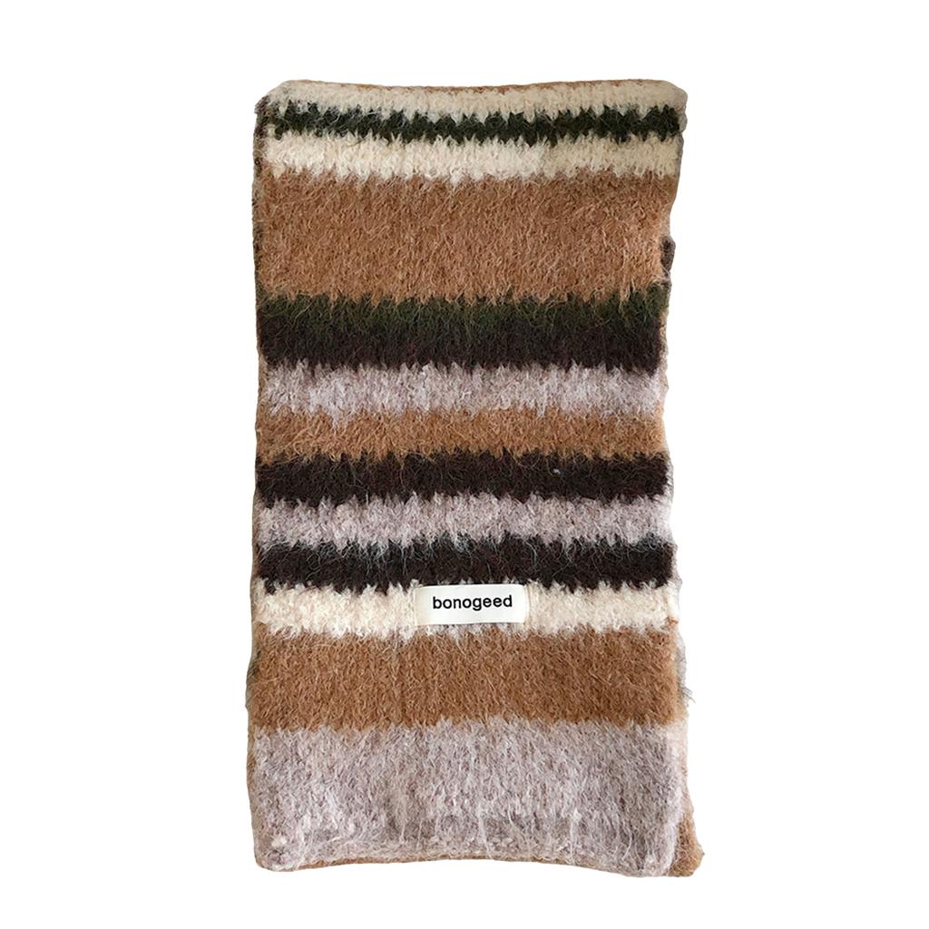 Striped Scarf Color Blocking Warm Neck Warmer Comfortable Neckerchief for Women Men Fall and Winter Outdoor Activities