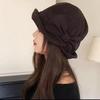Cold Resistant Women's Bucket Hat Slit Front Bow Bucket Hat  Fall Winter Daily Wear